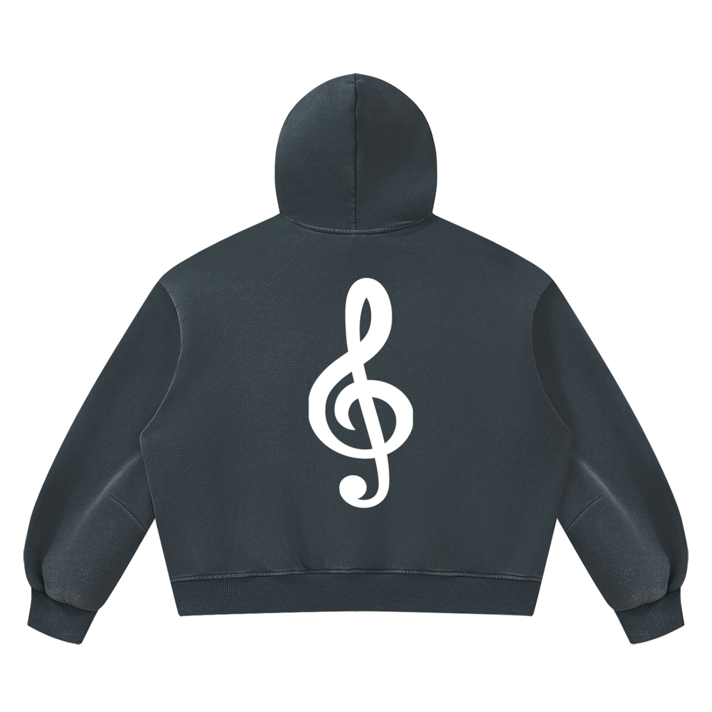 Unisex Vintage Wash Boxy Fleece Hoodie