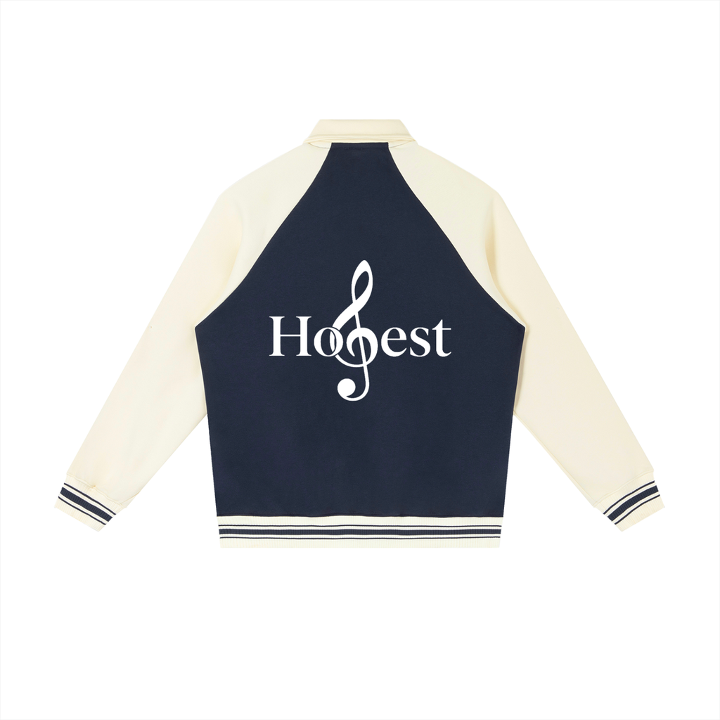 Honest 487 Design Contrast Raglan Sleeve Baseball Jacket