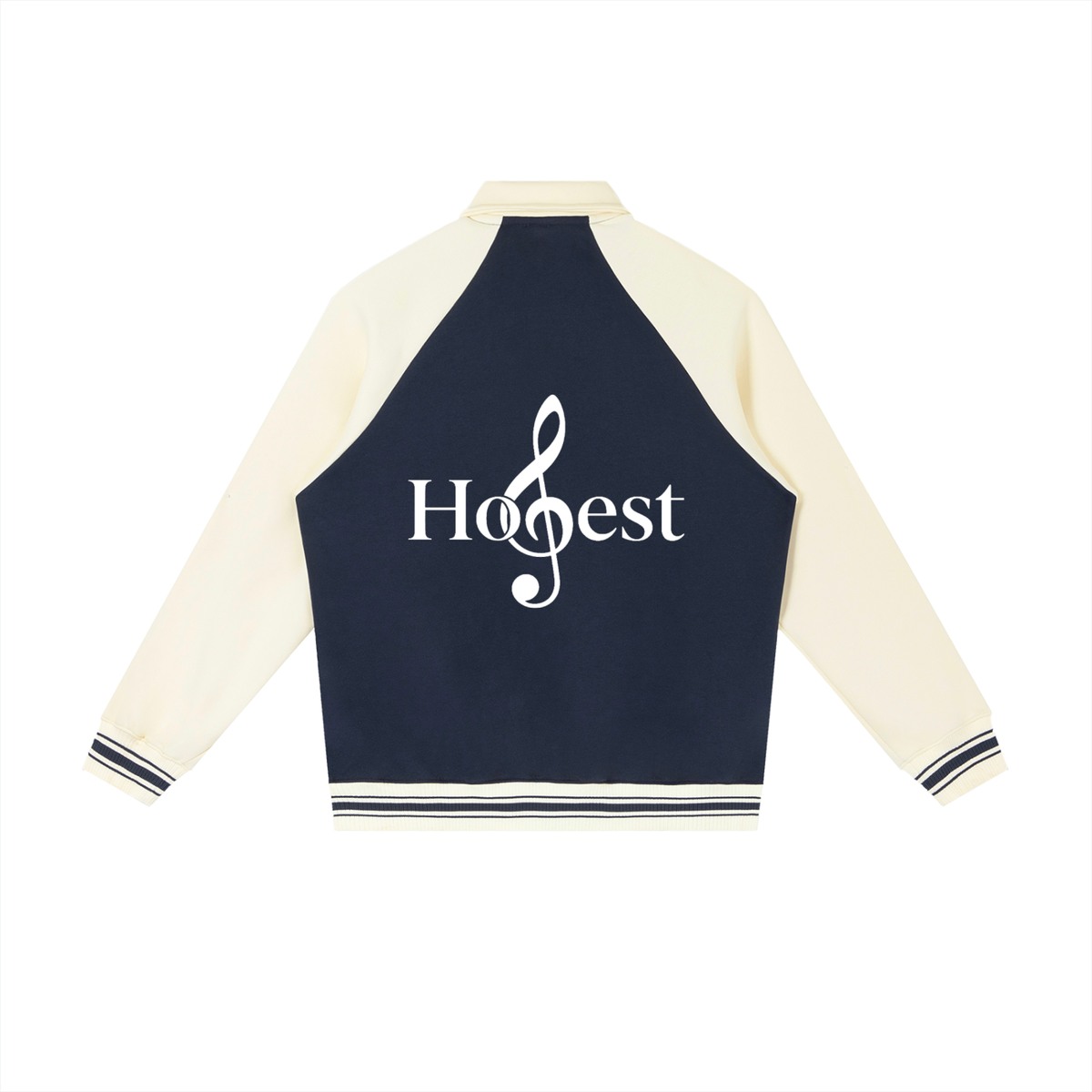 Honest 487 Design Contrast Raglan Sleeve Baseball Jacket