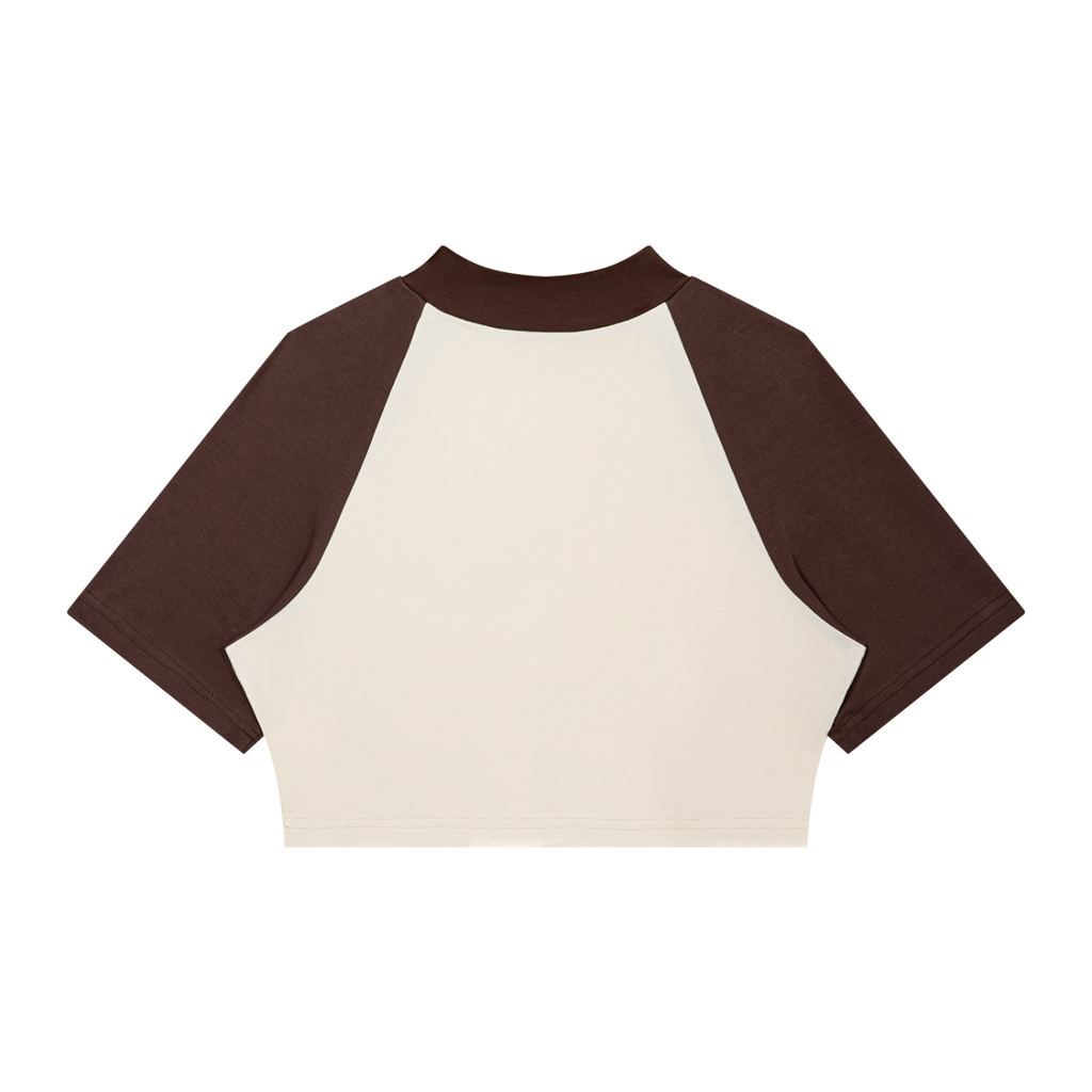 Honest Women’s Color Block Raglan Crop T-Shirt