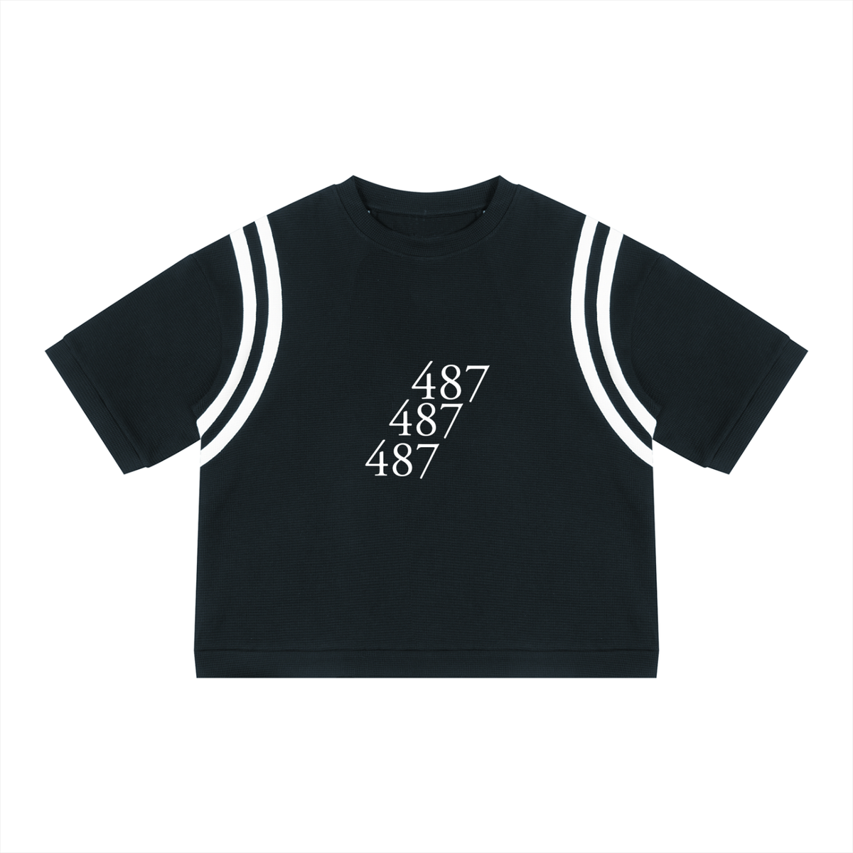 Unisex Color Block Waffle Boxy T-Shirt