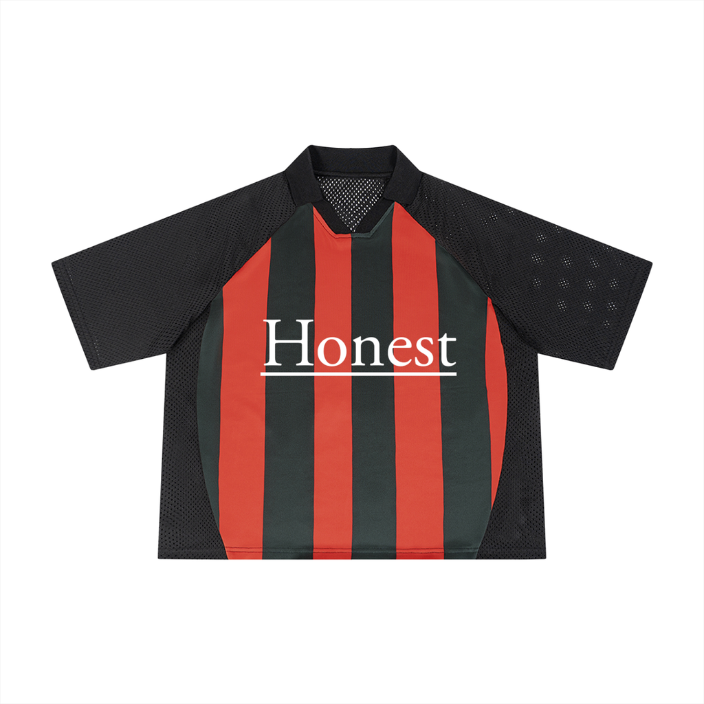 Honest Striped Mesh Boxy Soccer Jersey
