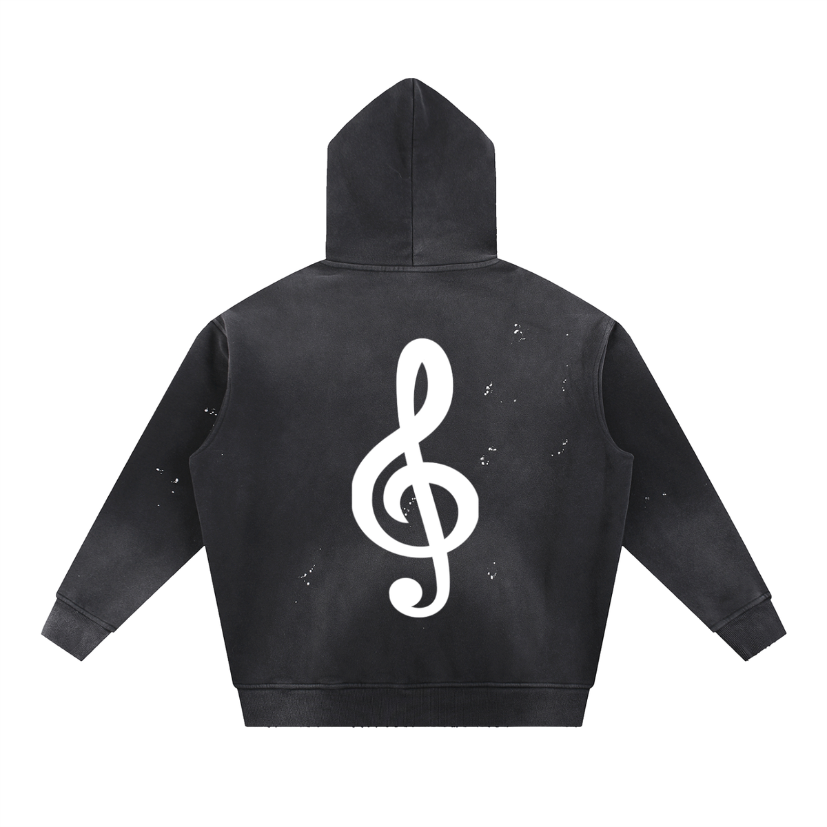 Vintage Washed Frayed Fleece Hoodie