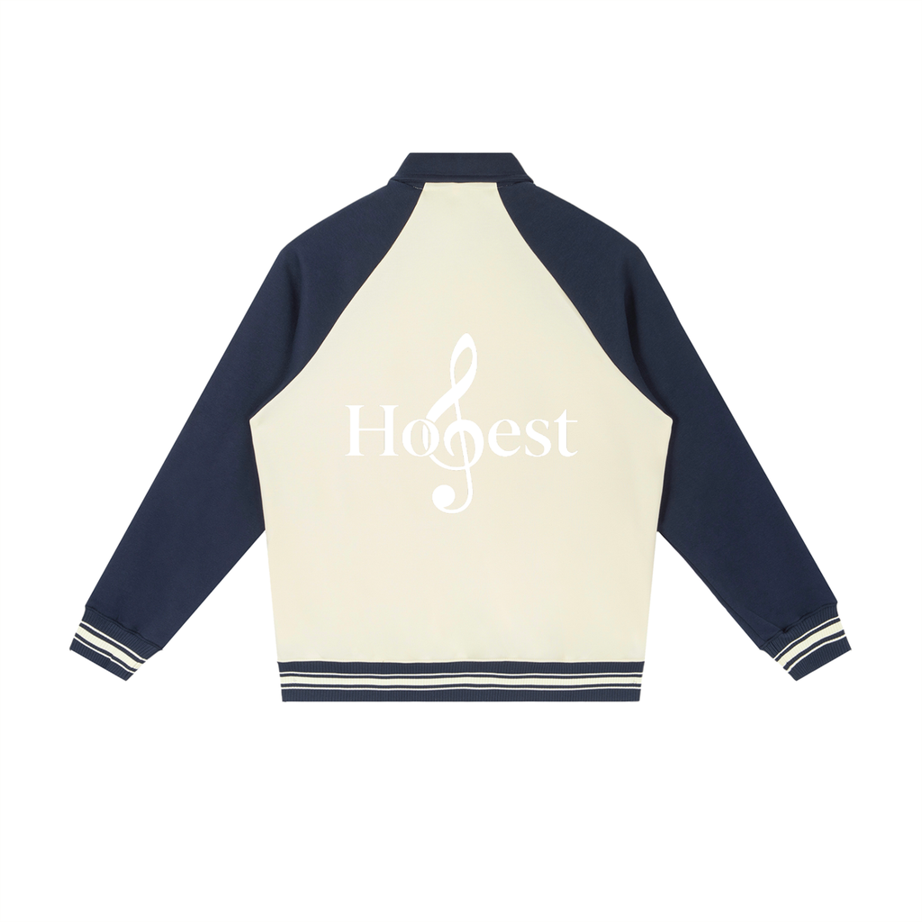 Honest 487 Design Contrast Raglan Sleeve Baseball Jacket