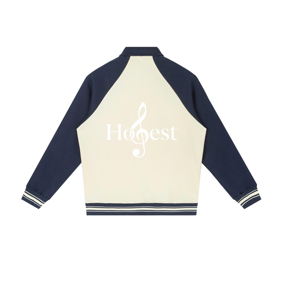 Honest 487 Design Contrast Raglan Sleeve Baseball Jacket