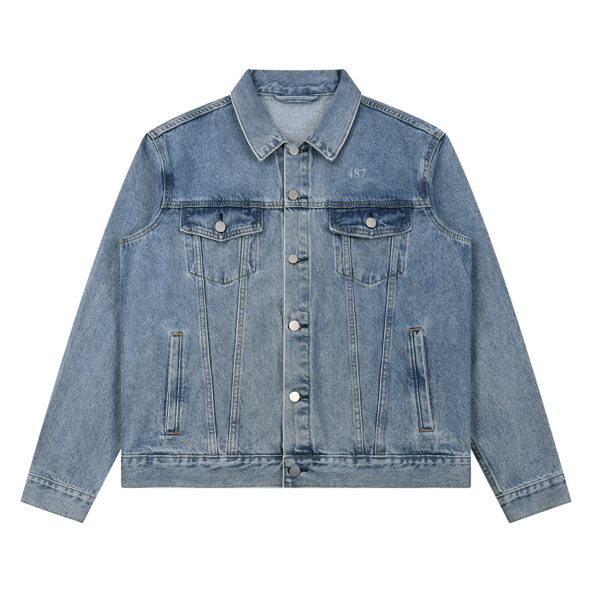 Honest 487 Design Unisex Vintage Wash Denim Jacket