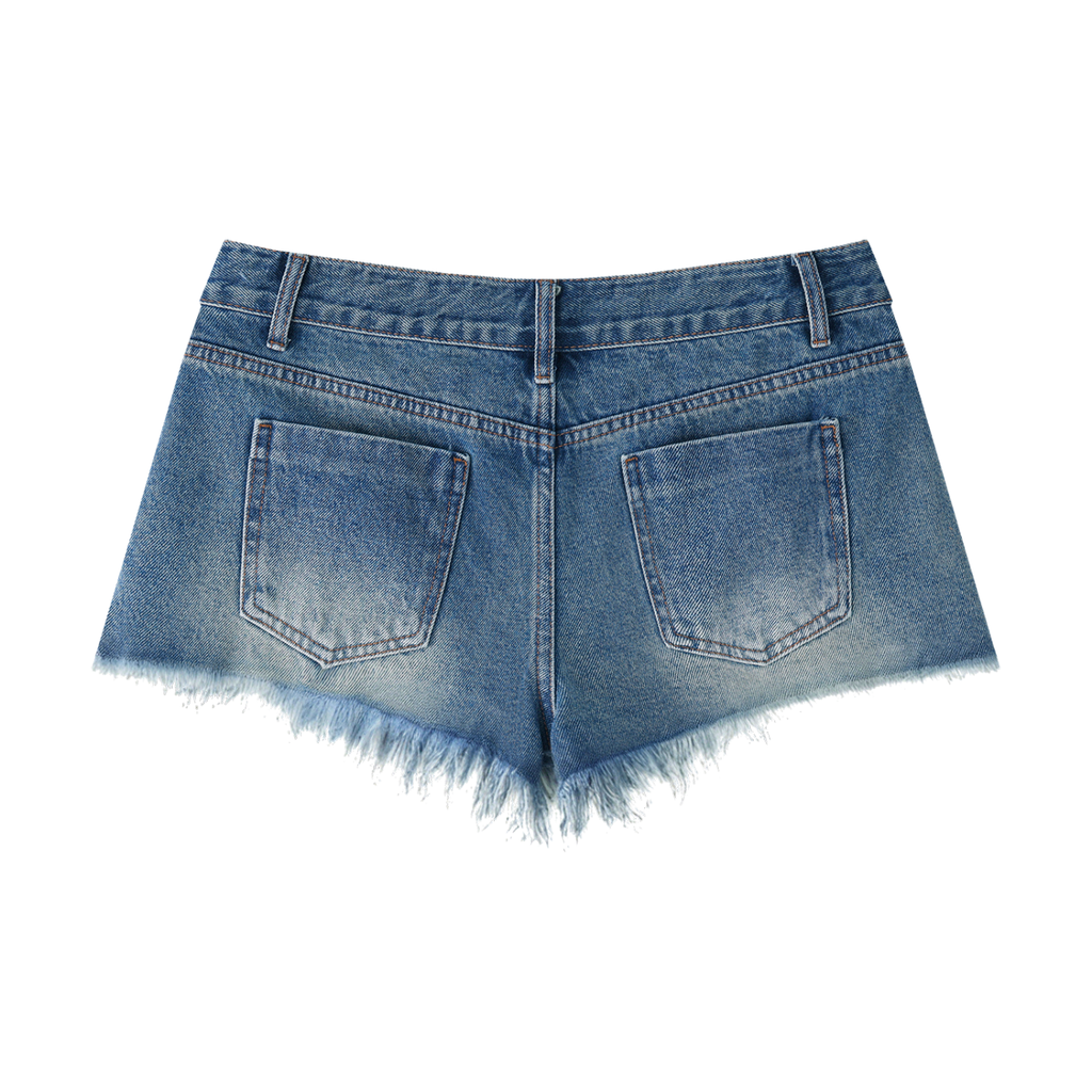 Honest Women's Vintage Wash Raw Hem Denim Shorts