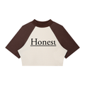 Honest Women’s Color Block Raglan Crop T-Shirt