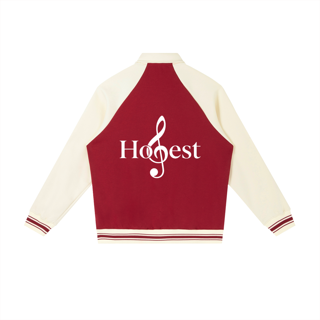 Honest 487 Design Contrast Raglan Sleeve Baseball Jacket