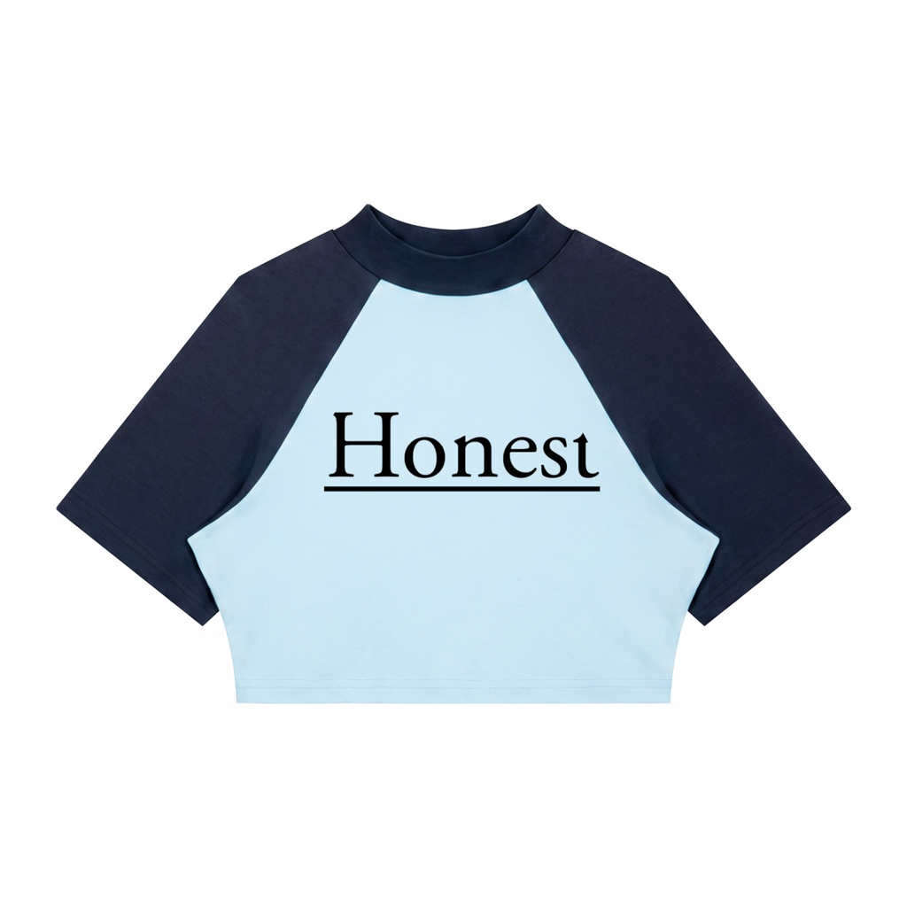Women’s Color Block Raglan Crop T-Shirt