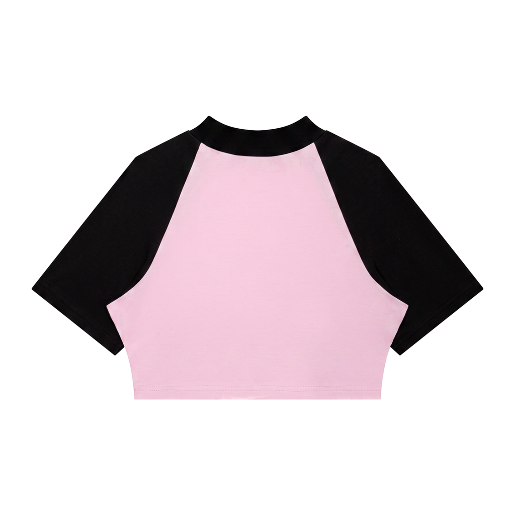 Honest Women’s Color Block Raglan Crop T-Shirt