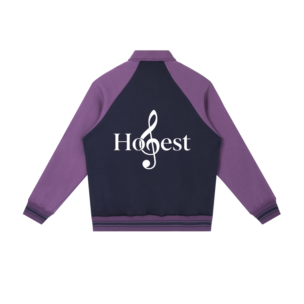 Honest 487 Design Contrast Raglan Sleeve Baseball Jacket